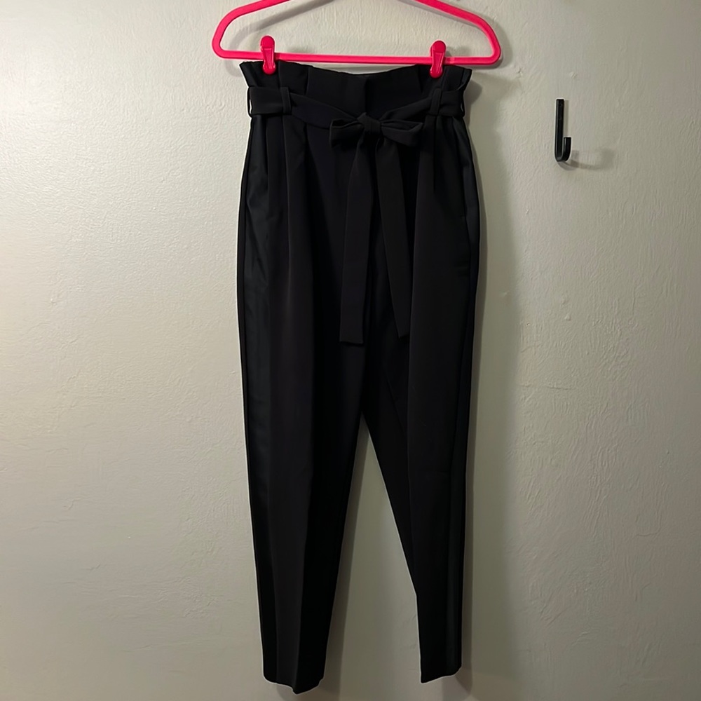 H&M Tuxedo Paper-bag waistband black dress pants